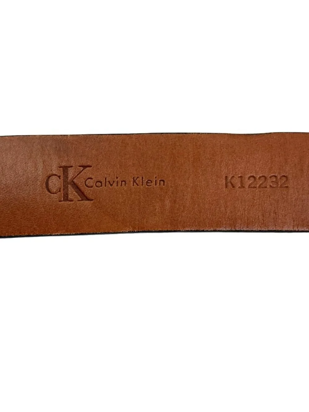 Calvin Klein Genuine Leather Belt Silver Buckle  Womens 30/90